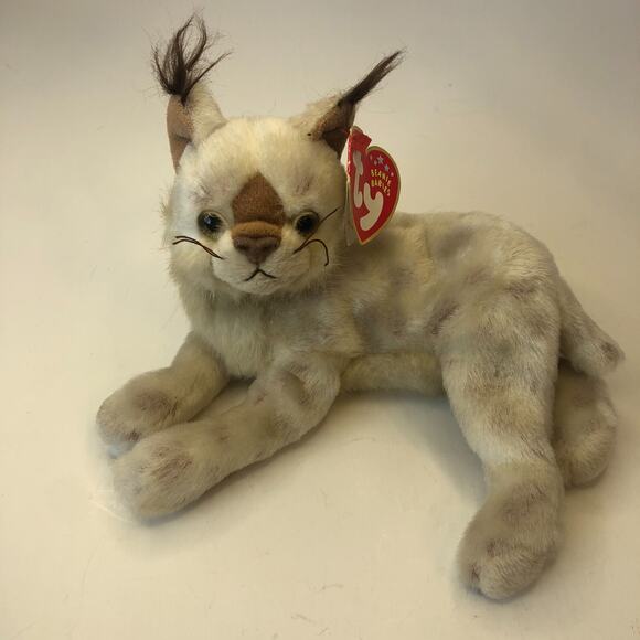 Ty Beanie Baby - TRACKS‎ the Lynx 6.5" NEW MWMTs Plush Stuffed Animal Toy - Picture 1 of 11
